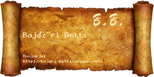Bajári Betti névjegykártya